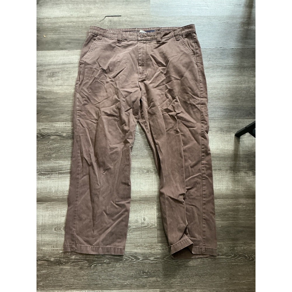 Duck Head Vintage Flat Front Brown Pants Mens 42x30 Straight Leg Cotton Chinos